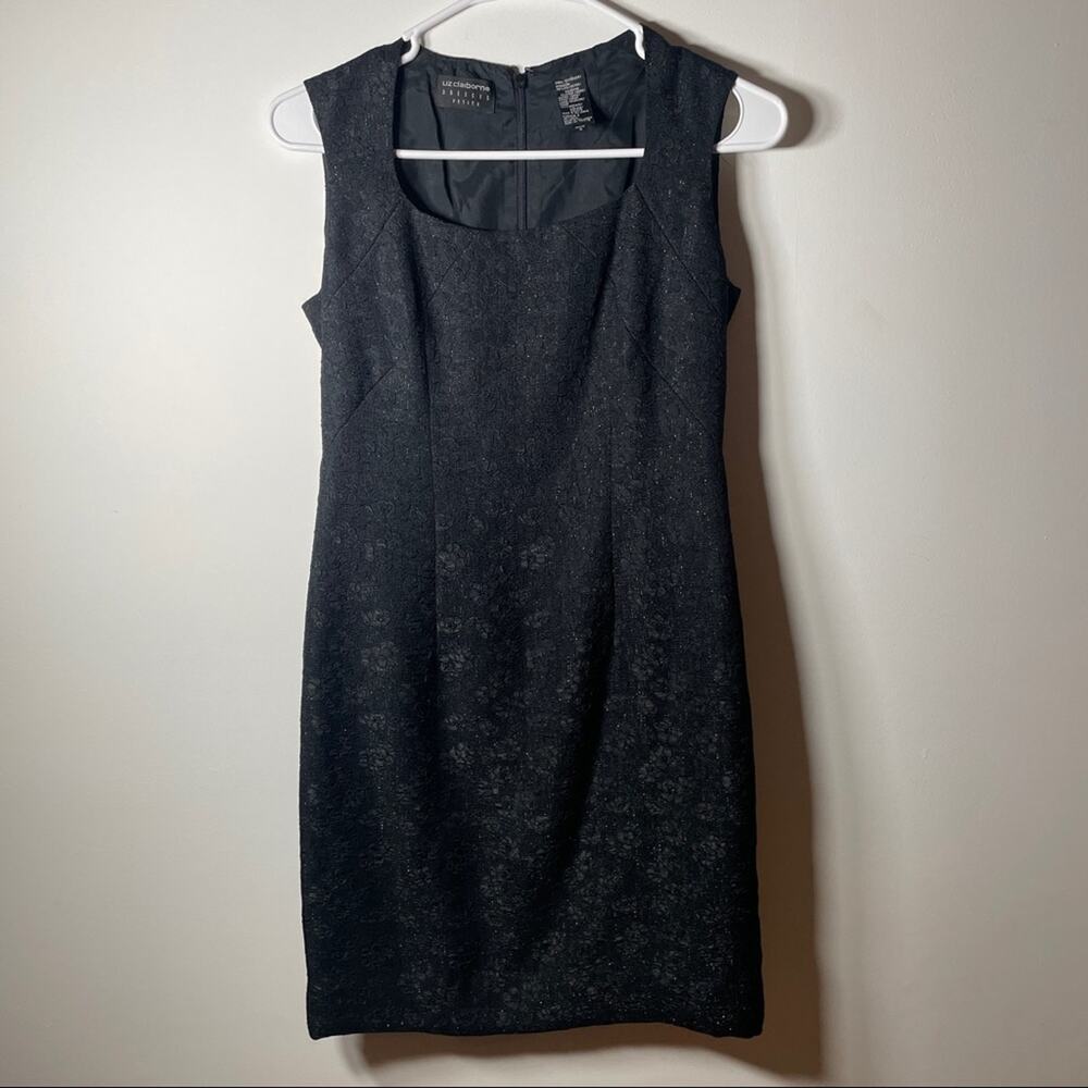 Liz Claiborne Black Lace Sleeveless Mini Dress Size 2P